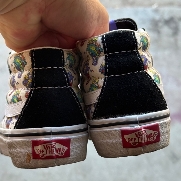 Kids Size US 1.5 (Euro size 32, 19.5 cm) High Top Velcro Vans - Like New! - Picture 7 of 8